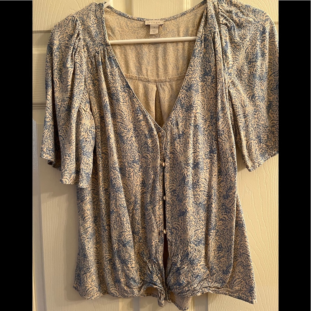 Hinge button up flower blouse